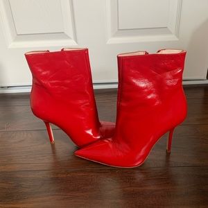 Zara stiletto Red Booties 7.5 - worn twice